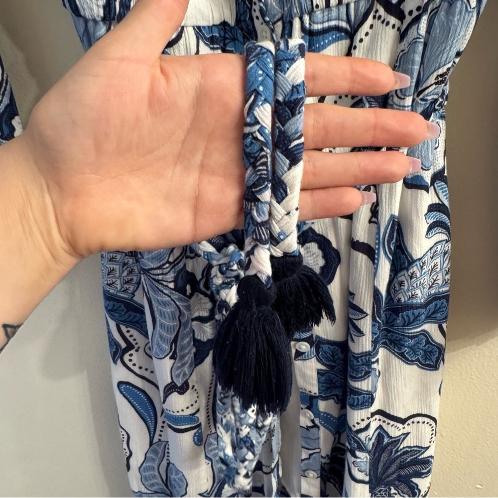 Tori Richard Home Grown Briar Maxi Dress Floral Vacation Cotton Blend Size XS - Picture 6 of 8